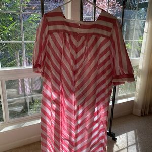 Vintage red and white chevron 80’s dress.